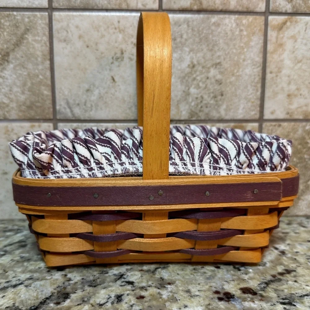 Longaberger 1997 Sweetheart Series Red Sweet Treats Basket Combo Tie On Liner